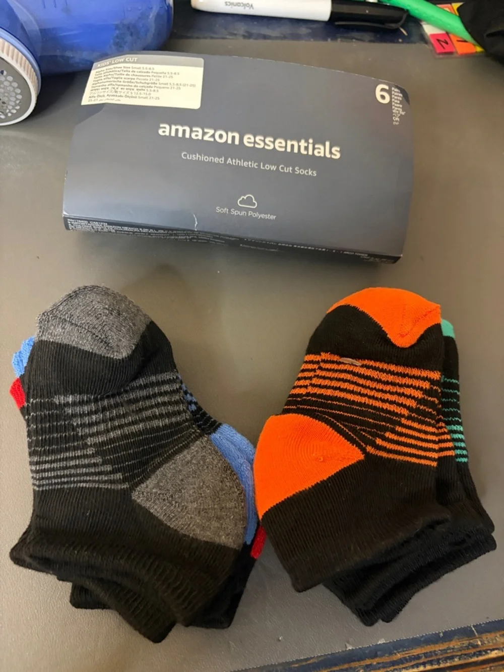 Amazon Essentials Kids’ low cut cushioned Athletic socks (6) NWT #60